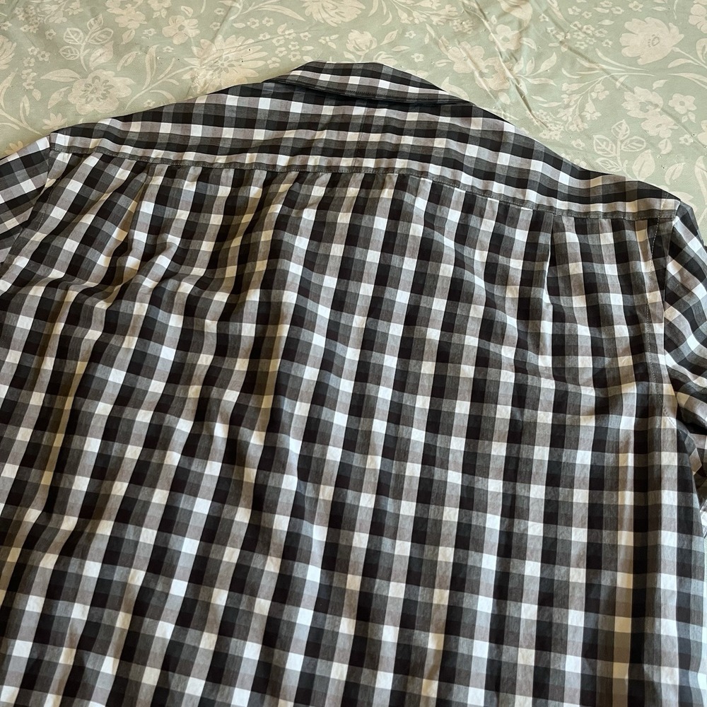 TODD SNYDER melange yarns Gingham Check Button Down Shirt Size 16 32/33 - Picture 8 of 10